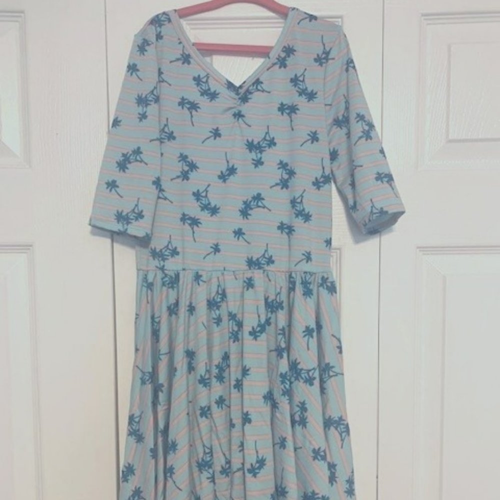 Dot Dot Smile Ballerina Dress 8/10 Blue Palm Trees